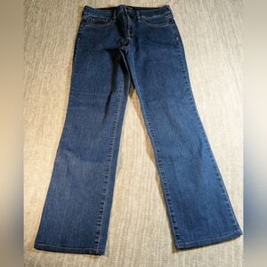 NYDJ Marilyn Straight Lift Tuck Jeans Size 6 Batik Blue Comfort